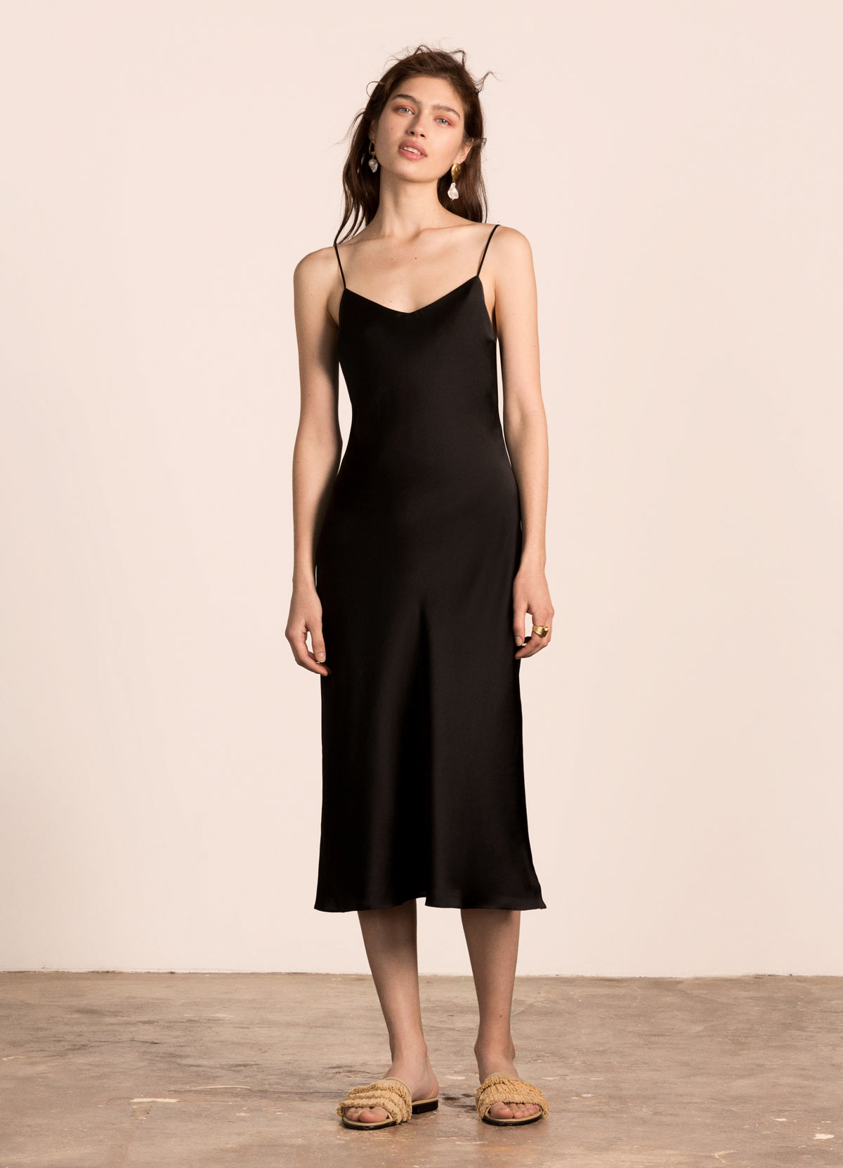 Claudia Slip Black Soie