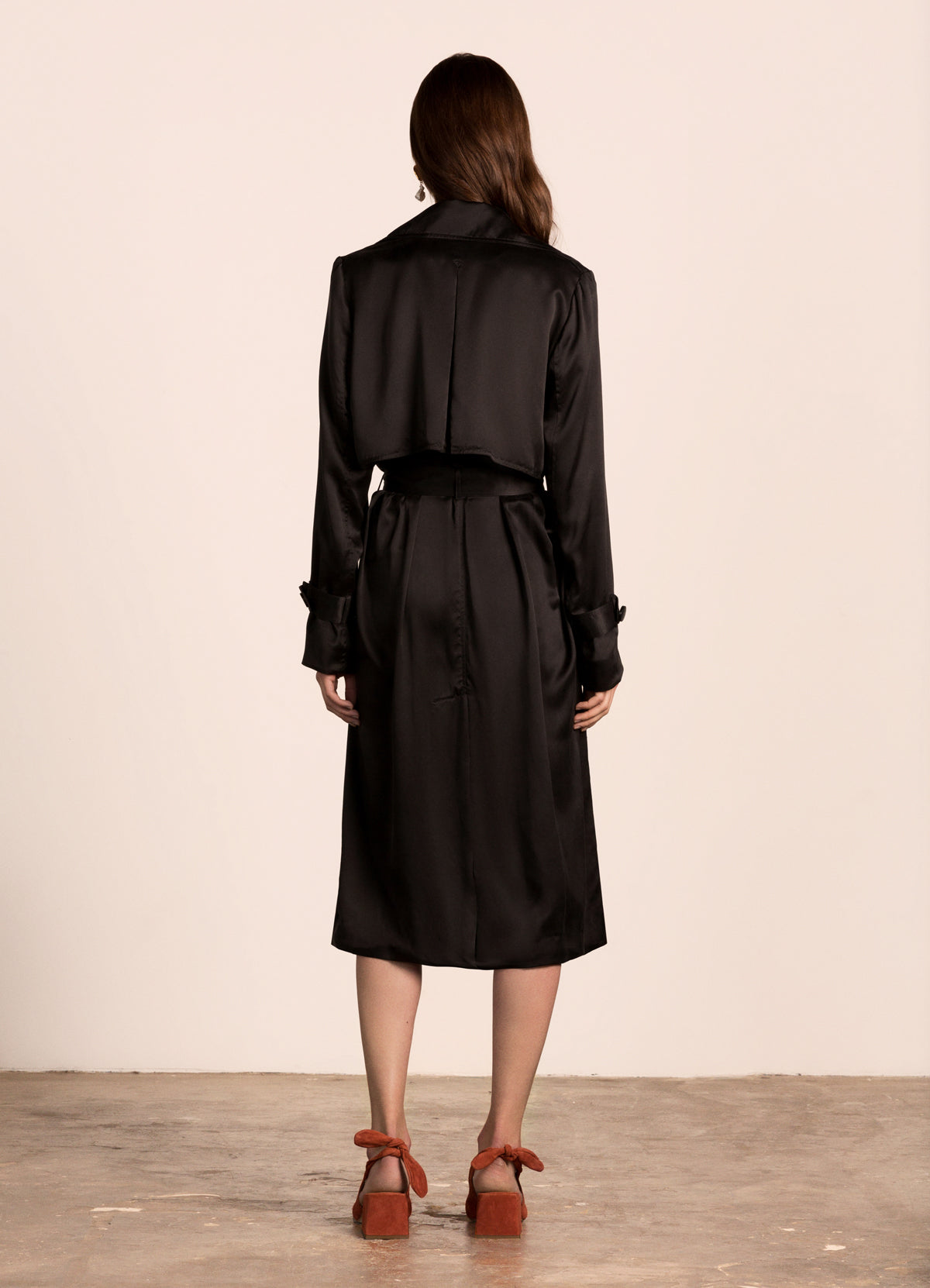 Black clearance satin coat